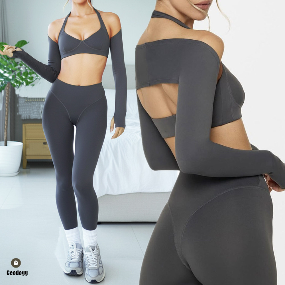 Yoga Fitness Kleidung - 2/3PCS Nude Gym Yoga Set Women