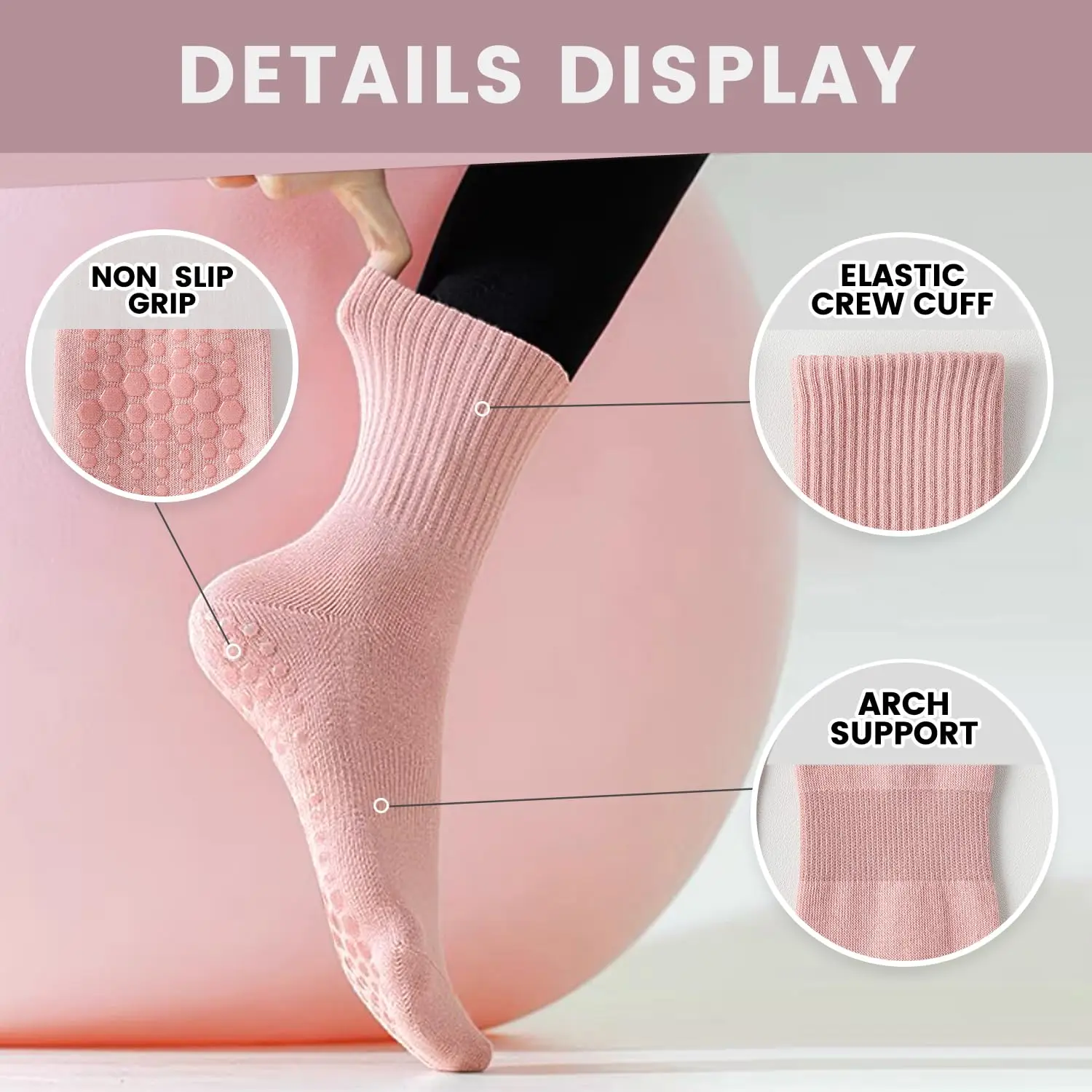 4 pairs of women's yoga socks, - огляд і ціна Yoga & Fitness Classes By Niharika Zirakpur Reviews