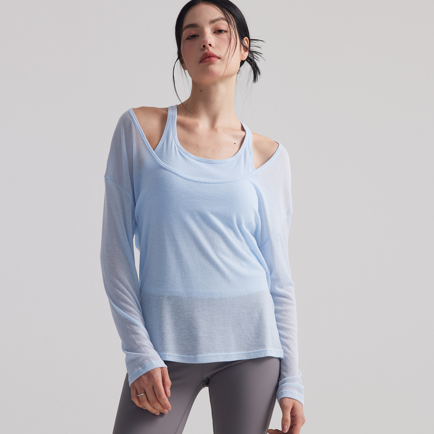 Women Loose Semi Sheer Long Sl - огляд і ціна Yoga Fitness Up