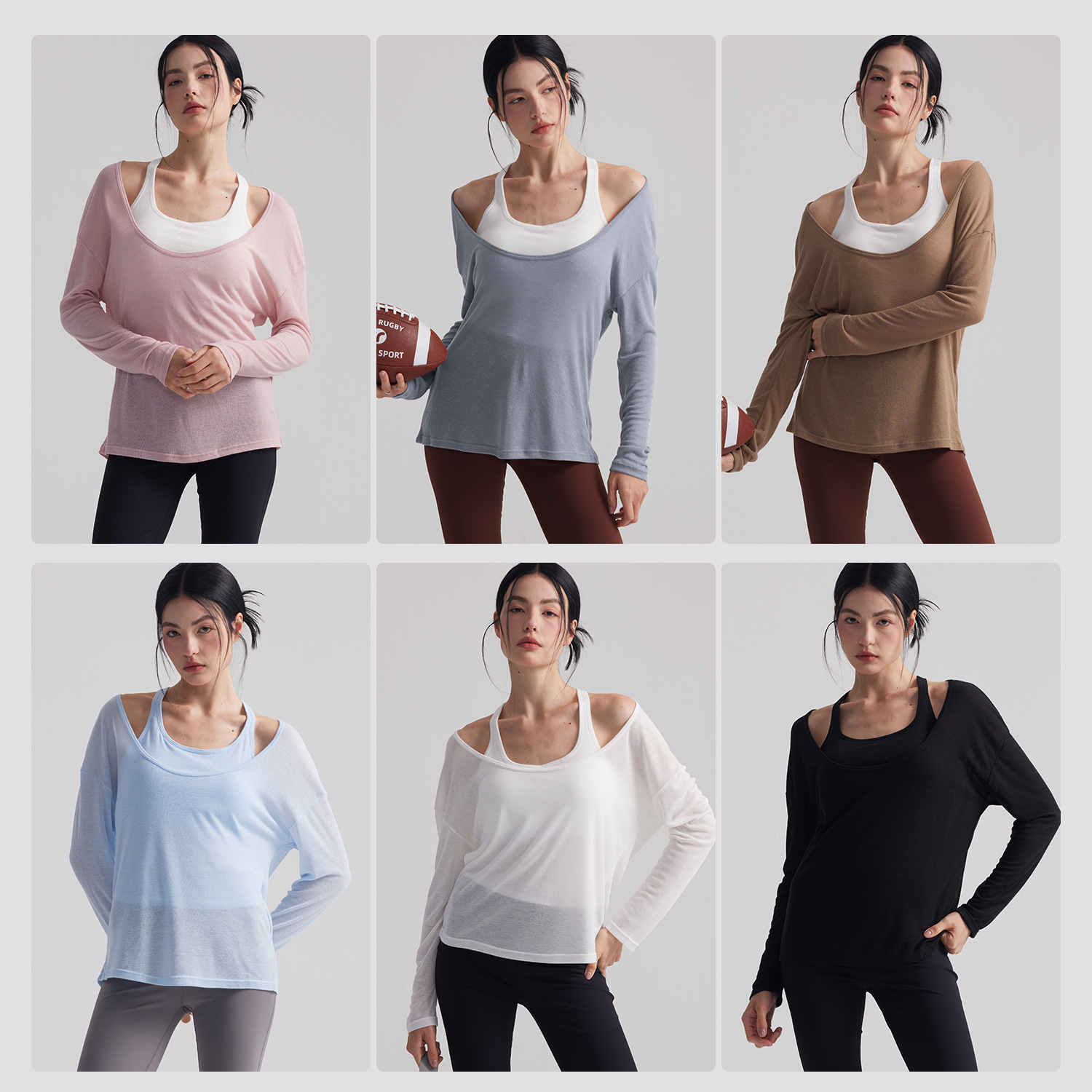 Women Loose Semi Sheer Long Sl - огляд і ціна Yoga Fitness Up